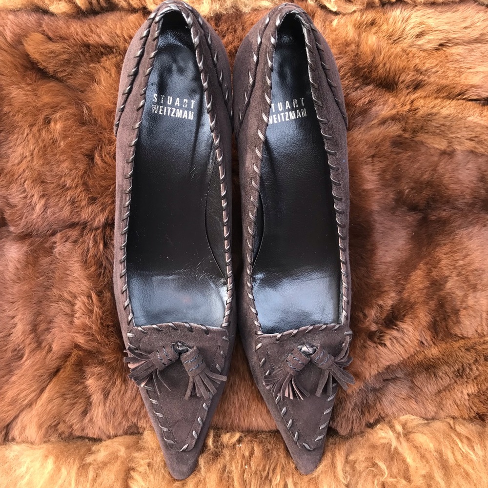 Stuart Weitzman Brown Suede Heels